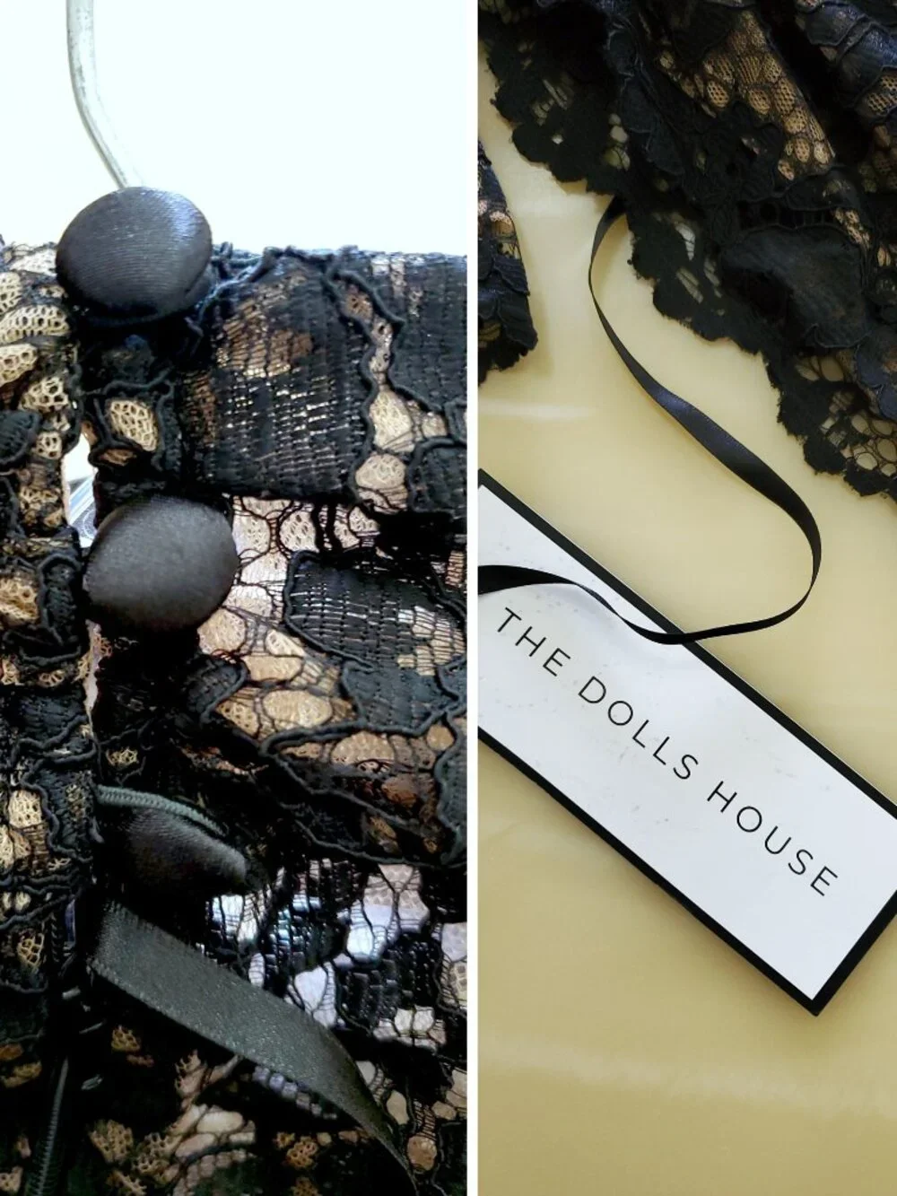 The Dolls House Flora Black Lace Romper Size Medium